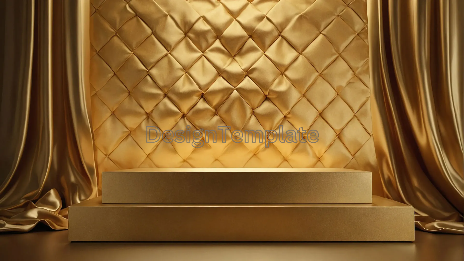 Luxurious Golden with Podium Curtains Photo